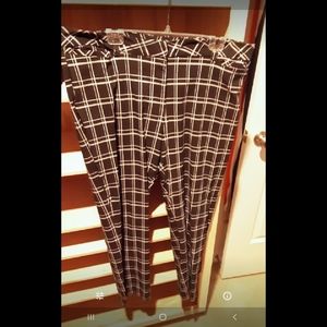 Black and white window pane pants